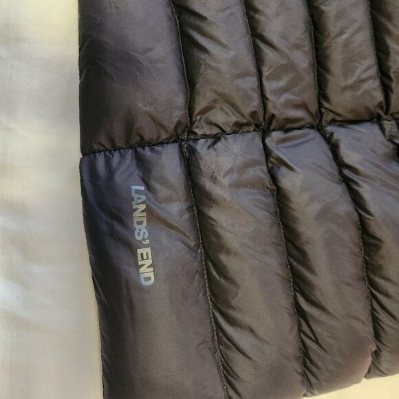 Lands End Plus Petite Ultralight Packable Down Coat With Hood Black 2X Petite - Picture 8 of 16
